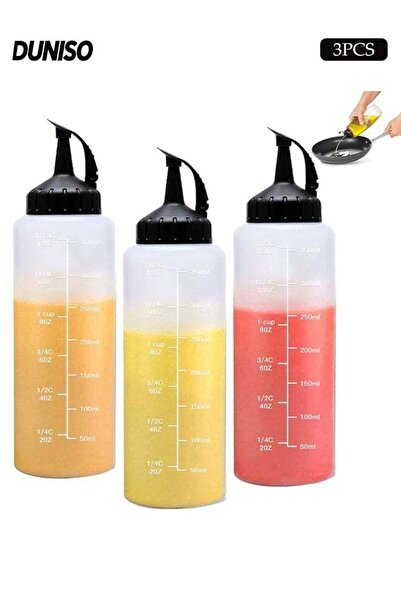 Generic 3 Pack 350ml Plastic Squeeze Condiment Bottles, Clear Multi-purpose S...
