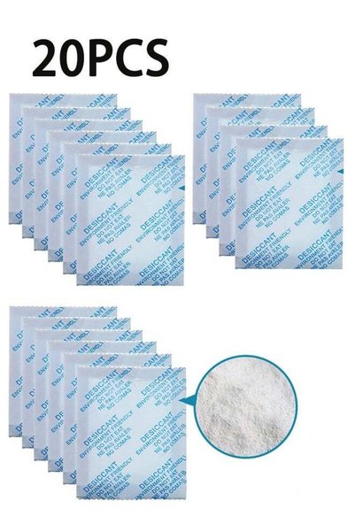 Generic 20 pieces of 10g Calcium Chloride Desiccant Packs, Transparent Desicc...