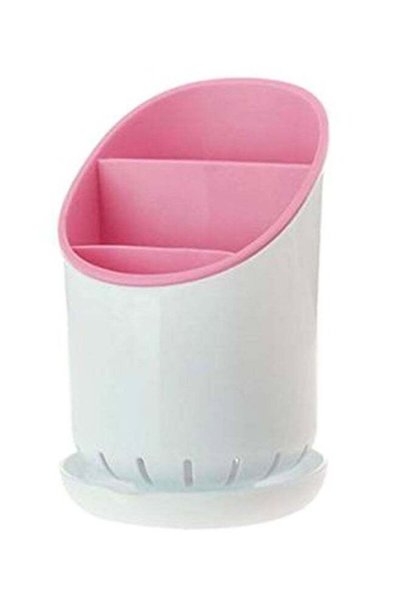 Generic Cutlery Drainer Organizer Pink/White 20x14x12cm