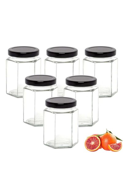 Generic Hexagonal Glass Storage Jars with Lids - Set of 6 | Quality Glass Con...