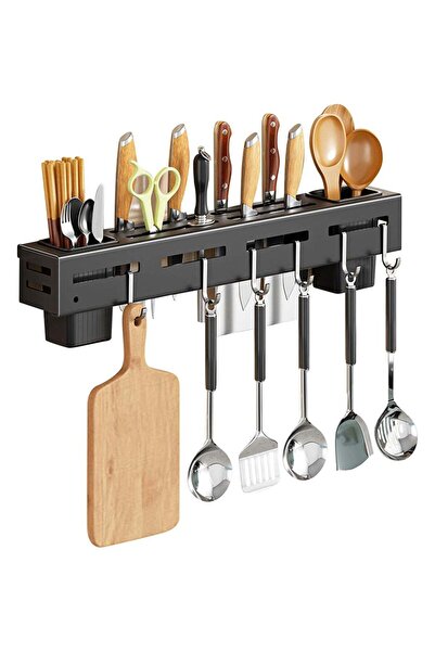 Generic Space Aluminium Kitchen Storage Rack With Hooks Kitchen Mug Storage T...