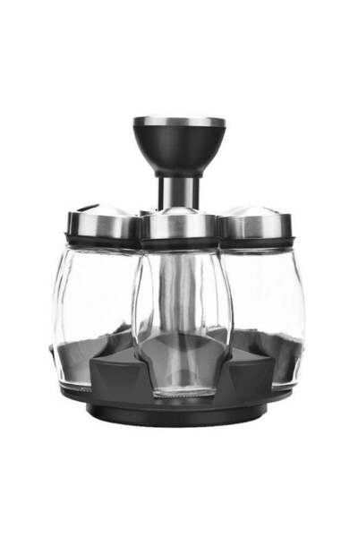 Generic 6-Pieces Kitchen Rotating Seasoning Storage Bottles Set Transparent 1...