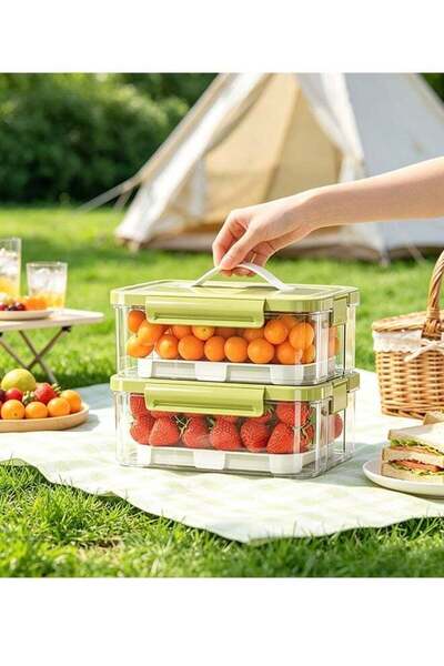 Generic 2 PCS 1000ML Chilled Fresh-Keeping Food Storage Containers with Ice B...