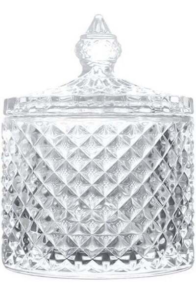 Generic Danmu Art 1Pc Clear Glass Storage With Lid Candy Jar Biscuit Box Cont...