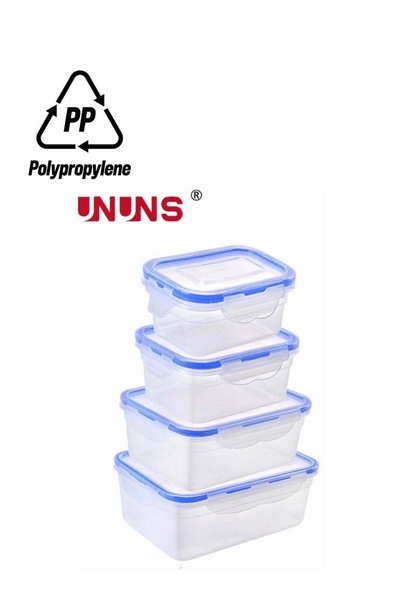 Generic Food Containers Set,4 Pcs Rectangle Food Storage Box With Airtight Li...