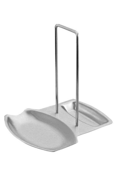 Generic Stainless Steel Lid Spoon Rest Soup Ladle Pan Silver