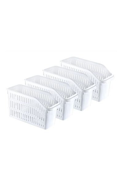 Generic 4-Piece Orgamix Fridge Organizers White 13x30x17cm