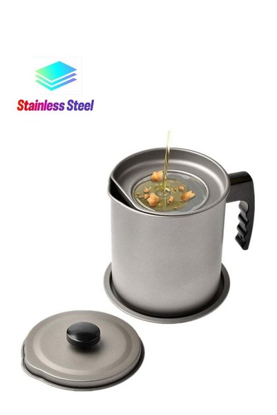 Generic 1.7L Stainless Steel Oil Container Oil Strainer Tray Healthy Kitchen ...