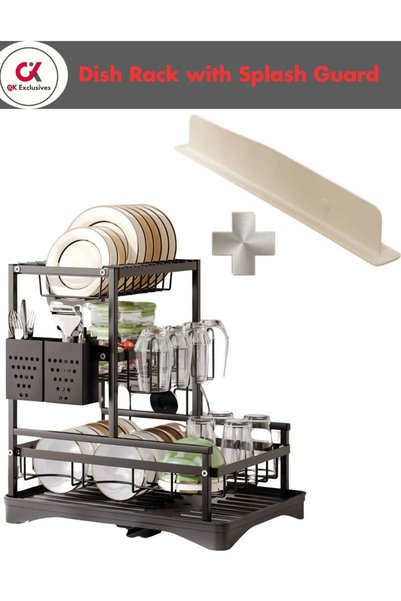Generic QK Exclusives - 3-Tier Dish Drying Rack with 360° Rotating Drainer & ...