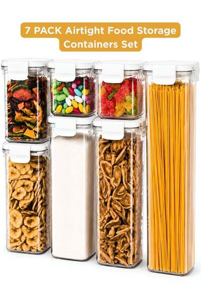 Generic Airtight Food Storage Container Set - 7 PC Set - Kitchen & Pantry Org...