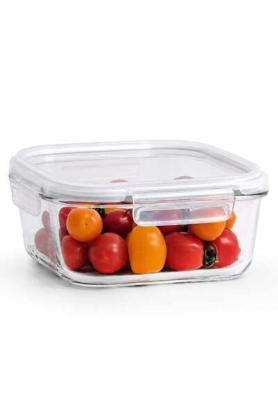 Generic LocknLock Stackable Tempered Glass Square Food Container 1.2L Airtigh...