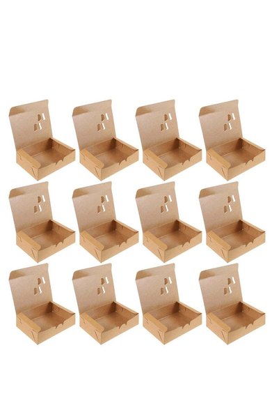 Generic 50pcs Microwave Safe Takeaway Food Paper Box - Grease Resistant Cupca...