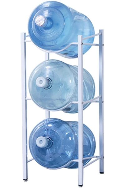 Generic 3 tier Water Bottle Storage Rack, 3 Gallon Jug Organizer Stand, White