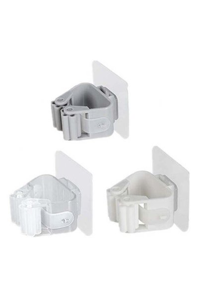Generic 3 Pcs Non Punch Adhesive Wall Mounted Mop Holder Storage Broom Hanger...