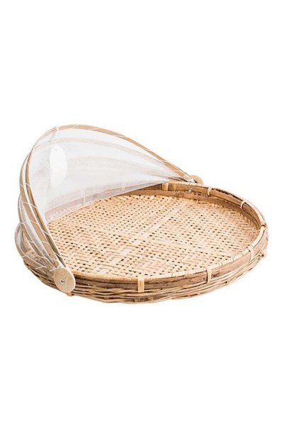 Generic Large Food Cover With Base Brown 41cm