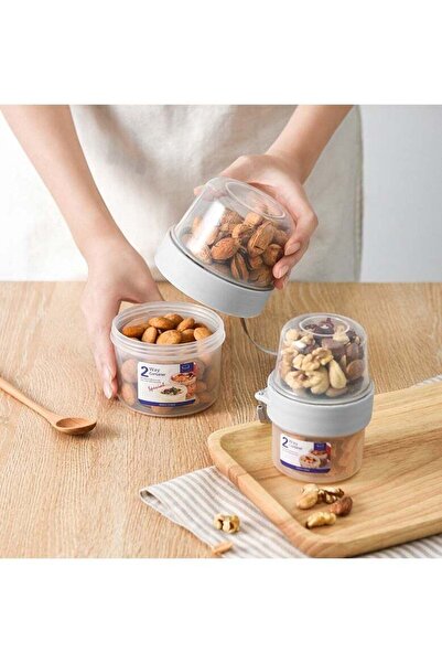 Generic Portable Food Storage Container, 2 Layers for 2 Compartments, Food Di...