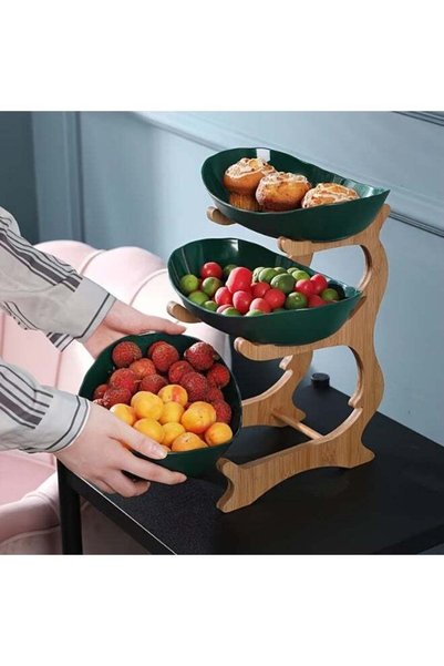 Generic 3-Tier Elegant Fruit Basket Stand - Modern Creative Display Platter f...