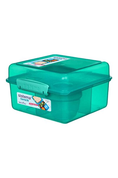 Generic Sistema Lunch Cube Max with Yogurt Pot 2L Green Lunch Box, BPA Free F...