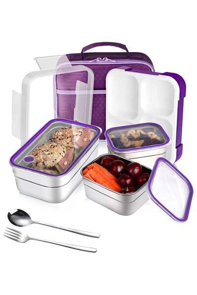 Generic Stainless Steel Lunch Box for Kids Adults,Insulated Bento Lunch Box w...