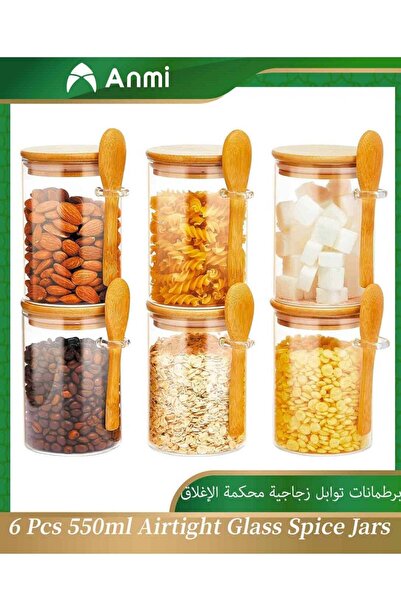 Generic 6 Pcs 550ml Glass Food Storage Containers with Bamboo Lid | Airtight ...