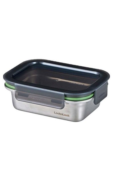 Generic LocknLock Stainless Steel Stackable Food Container Rectangle 600ml â€...
