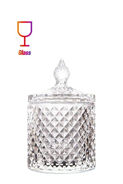 Generic Faceted Crystal Storage Jar – Elegant Candy, Cookie, or Biscuit Barre...