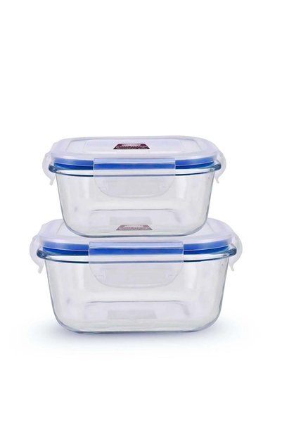 Generic Feelings Glass Food Storage Containers, 400ml and 600ml, Leak-Proof w...