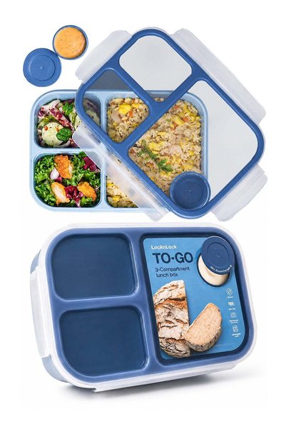 Generic LocknLock To Go Lunch Box 980ml Blue, Leak-Proof Bento Lunch Box with...