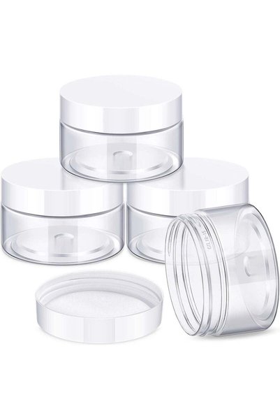 Generic 4 Round Portable Transparent Wide-Mouth Bottles, Leak-Proof Plastic C...