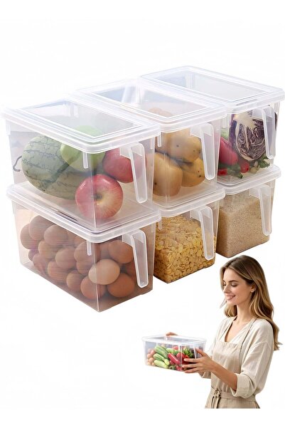 Generic 4L Transparent Fridge Storage Box with Handle, Space Saver Stackable ...