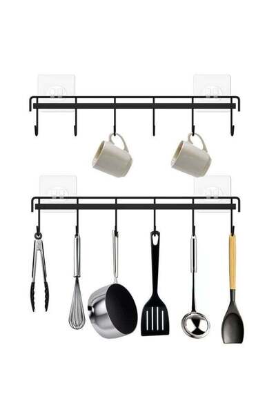 Generic Kitchen Utensil Hanger, Adhesive Utensil Holder Wall Mount Kitchen Ra...