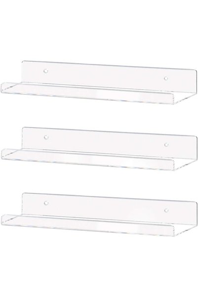 Generic ARS® Clear Acrylic Shelf 15" Invisible Floating Wall Ledge Bookshelf,...