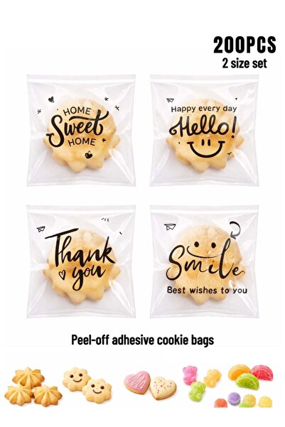 Generic Cookie Bags Self Adhesive 200 PCS, Clear OPP Treat Bags for Cookies, ...