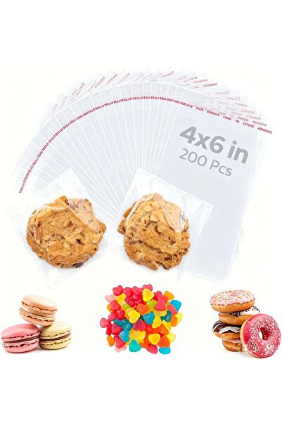 Generic 200 Pcs Clear Self-Sealing Resealable Cellophane Bags, 4x6 Inches, fo...