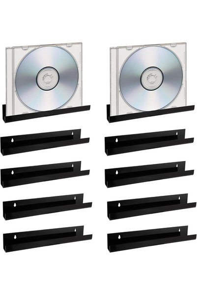 Generic APACALI Pack of 8 Vinyl Record Wall Mounts - Black Acrylic Floating S...