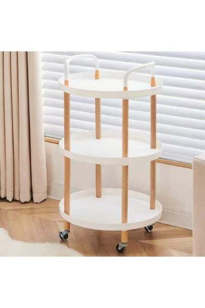 Generic Rolling Home Bar Serving Cart, 3-Tier Mobile Kitchen Serving Trolley ...