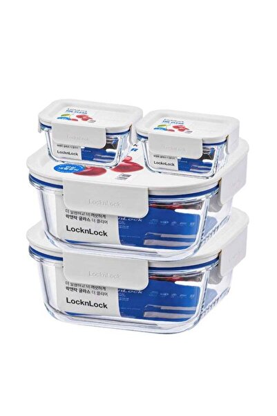 Generic LocknLock The Clear Glass Square Food Storage Container Set of 4 (160...