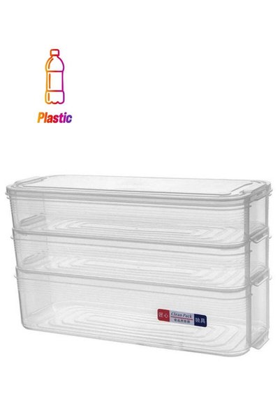 Generic Fridge Organiser Storage Plastic Food Containers with Lid Clear 31 X ...