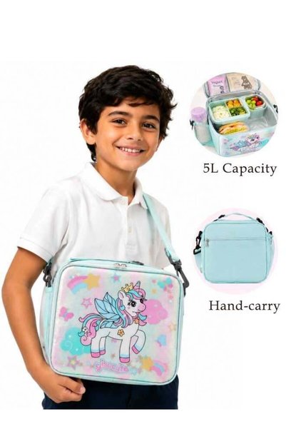 Generic Kids Lunch Box Bag - Insulated Bento Lunch Bag, Unicorn Design with G...