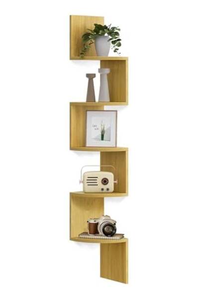 Generic Corner Shelf Wall Mount, 5-Tier Floating Corner Bookshelf, Plant Shel...
