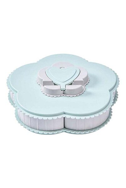 Generic Petal-Shaped Rotating Candy Box Blue 8.5 x 28cm