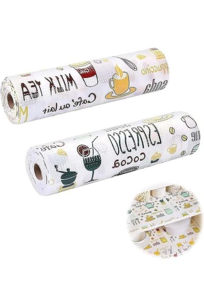 Generic 2 Rolls Kitchen Shelf Drawer Liner, 30 x 300cm Non‑Slip Cupboard Mat,...
