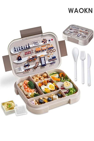 Generic Large capacity lunch Box with 5-Compartment, 1000ML Bento Box for Kid...