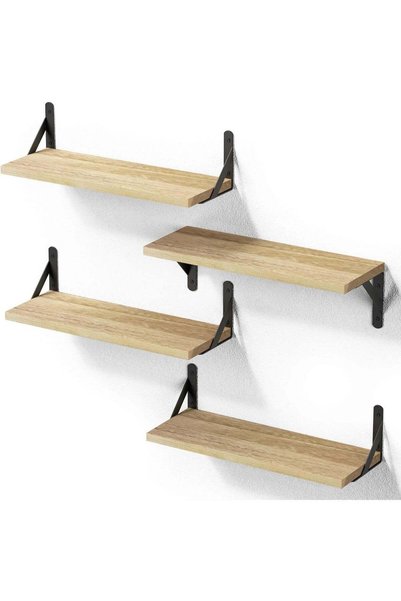 Generic FALAHOM 4 Pcs Rustic Floating Shelves for Wall, Farmhouse Wood Shelf ...