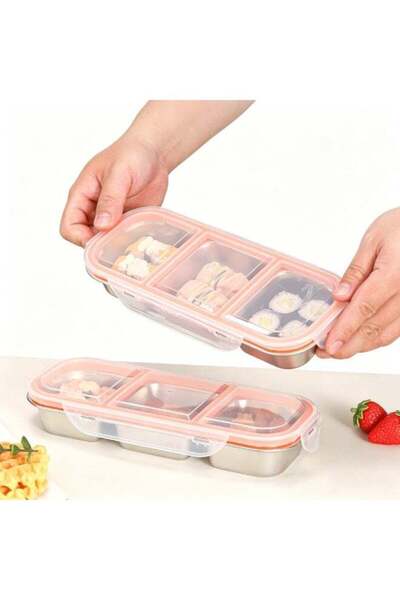 Generic 2 Pack 3 Compartment Leakproof Stainless Steel Bento Lunch Box, Reusa...