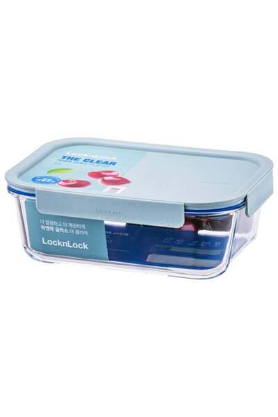 Generic LocknLock Clear Glass Rectangular 1L Mint - Durable, Airtight, Heat-R...