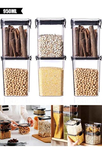 Generic 6Pcs Airtight Food Storage Containers Kitchen Canisters for Kitchen C...