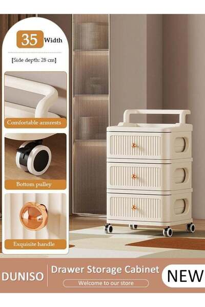 Generic 3 -Tier Vertical Storage Cabinets With Drawers, Waterproof Large Capa...