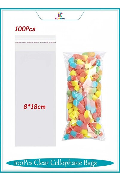 Generic 100 Pcs Plastic Bag Self-Sealing, Candy Bags for Gifts, Cookies Bag f...