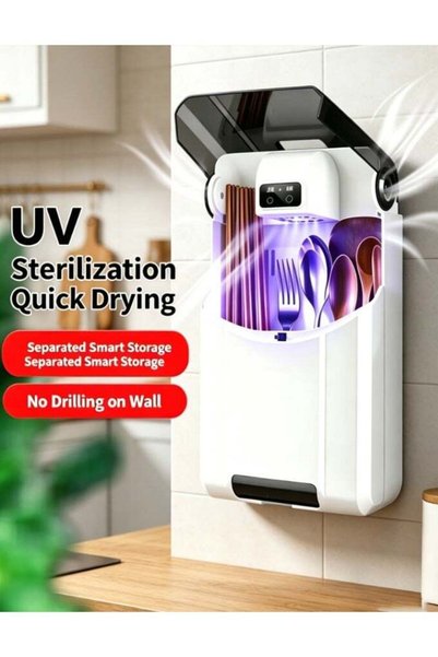 Generic Wall-Mounted UV Chopstick Utensil Holder with Sterilizer & Dryer, No ...